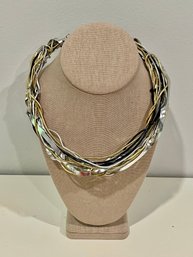 Abstract Terry Ross Aluminum & Metal Wire Multi Strand Choker Necklace - One Of A Kind