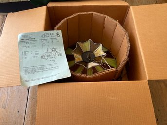 Vintage Stained Glass Hanging Lamp Artoiler - Never Used