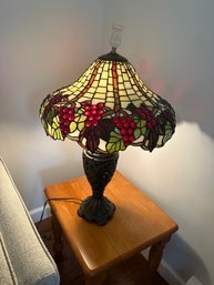 Tiffany Style Lamp With Waterford Crystal Finial