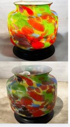 Vintage 'End Of Day' Spatter Art Glass Table Lamp