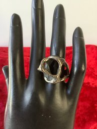 Sterling Silver Abstract Statement Ring Size 7 #36