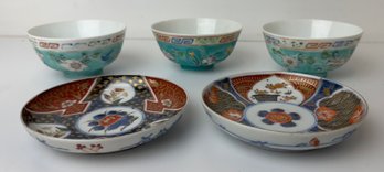Antique Oriental Porcelains Including Two Imari