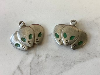 Pair Of Marked Alien Charm Pendants #39