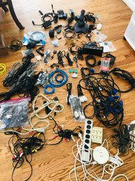 Massive Electronics Cable & Wire Assortment, Power Strips, Joystick & Accessories