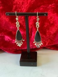 Black Stone Dangle Earrings #41