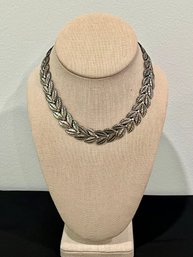 Exquisite Vintage Sterling Silver Danecraft Leaf Necklace 15' 30 Grams