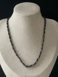 Black And Sterling Silver Twisted Necklace #19