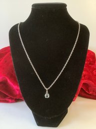 Stainless Steel Skyblue Topaz Necklace #45