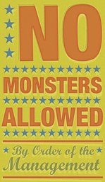 Rules Wall Art - 'No Monsters Allowed'