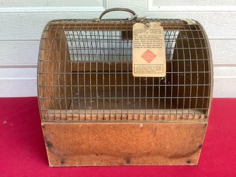 Vintage Wooden & Wire Pet Carrier