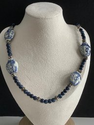 Vintage Chinese Porcelain Beaded Necklace #24