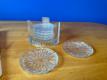 Waterford Marquis Diamond Holder And Coaster Set Of 6  W/ Box