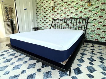 A Queen Wood Spindle Platform Bed Frame - Including Mattress