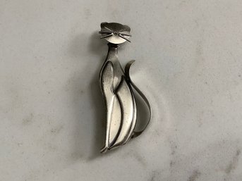 Sterling Silver Cat Brooch #34