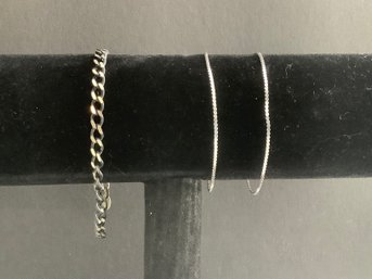Lot Of 3 Sterling Silver Bracelets #36