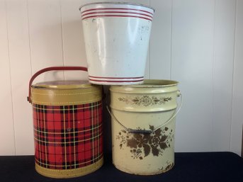 Mixed Pails Lot Of 3