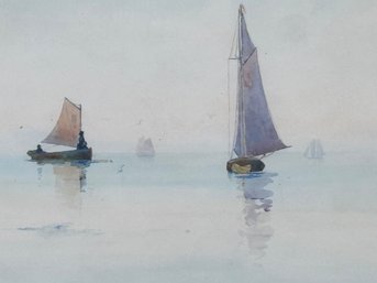 Twilight Sail / Signed E.A. Harvey (Australian 1907-1994) Watercolor