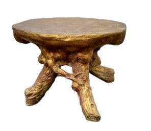 Faux Bois Stool / End Table - Outdoors Or Indoors