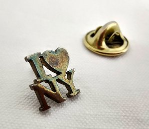 Very Small I Love New York Pin, Possibly Silver