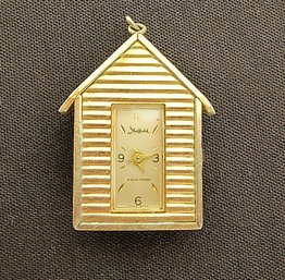 10k Gold Filled Clock Necklace Pendant