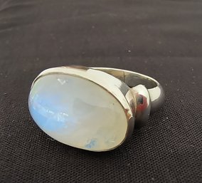 Sterling Silver Ring With Opalescent Stone