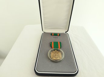 Metal With Navy Insignia In United States Of America Box