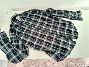 New With Tag Men's Cotton Plaid Button-down Shirt Size Medium