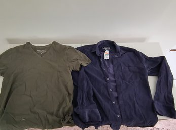 New Banana Republic T-shirt And Steven Allen Corduroy Button-down Shirt