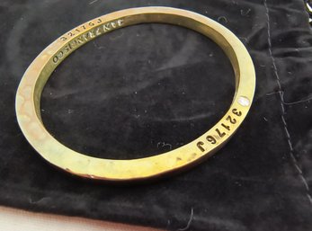 Caliber Brass Bangle Bracelet With Diamond, Made From Repurposed Bullets