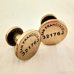 Caliber Brass Cufflinks Made From Repurposed Ammunition.