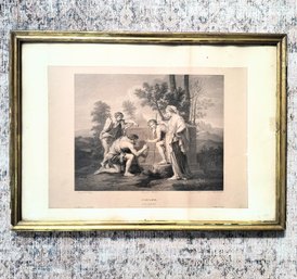 Antique Roman Print, Framed And Matted
