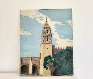 Vintage Painting On Canvas Possibly Mexican