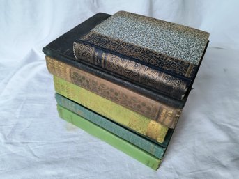 Lot Of Antique And Vintage Books In Green Toned Covers