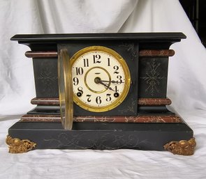 Antique Table Clock With Ornate Design