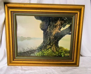 Painting On Board With Good Quality Gold-toned Frame, John A Clark