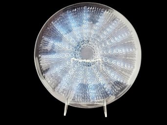 Vintage Signed R Lalique France Oursins Plate With Opalescent Undertones, Possibly 1935