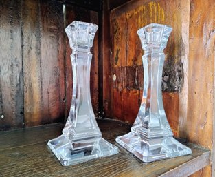 Tiffany & Co. Crystal Candlestick Holders - A Pair
