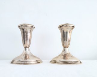 Sterling Silver Reed & Barton Candlestick Holders - A Pair