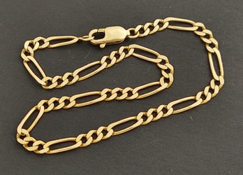 Vintage 14k Gold 3mm Figaro Link Bracelet