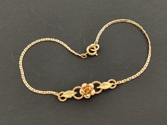 Vintage Designer KREMENTZ 14k Gold Overlay Flower Bracelet