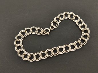 Vintage Sterling Silver Double Link Bracelet