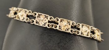 Vintage Sterling Silver Filigree Bracelet