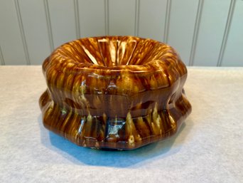 Rockingham Style Glazed Stoneware Spittoon Or Cuspidor