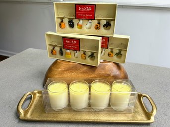 NEW Autumn Decor - Restoration Hardware Candles, Coordinating Tray And Sur La Table Halloween Glass Charms