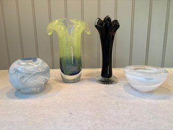 Art Glass Vases & Votive Holders Including Kosta Boda