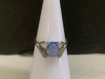 Sterling Silver Ring W/ Blue Stone #40