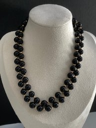 Black Onyx Beaded Necklace #41
