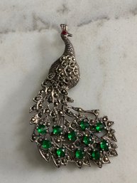 Sterling Silver Peacock Brooch #42
