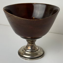 Wood Bowl With Weighted Sterling Base