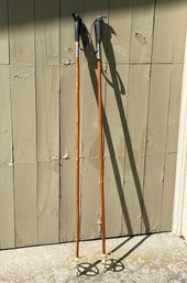 Vintage Bamboo Ski Poles From Norway